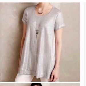 Anthropologie Metallic Tunic Top